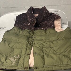 Kids Green and Black Puffer Jacket